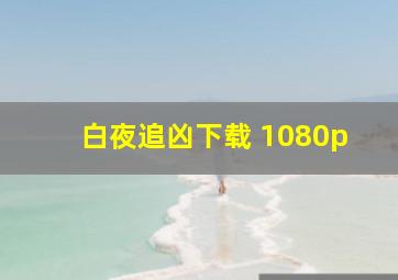 白夜追凶下载 1080p